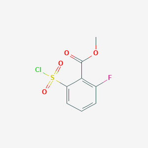 molecular formula C8H6ClFO4S B2942242 Methyl 2-(chlorosulfonyl)-6-fluorobenzoate CAS No. 120257-01-4