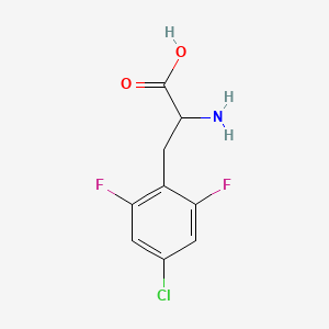 molecular formula C9H8ClF2NO2 B2942246 2-amino-3-(4-chloro-2,6-difluorophenyl)propanoic acid CAS No. 1259973-46-0