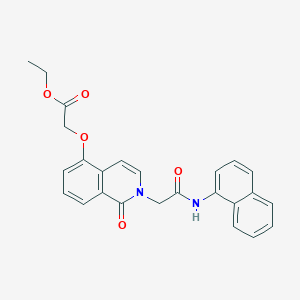 molecular formula C25H22N2O5 B2942256 ethyl 2-[(2-{[(naphthalen-1-yl)carbamoyl]methyl}-1-oxo-1,2-dihydroisoquinolin-5-yl)oxy]acetate CAS No. 868223-82-9