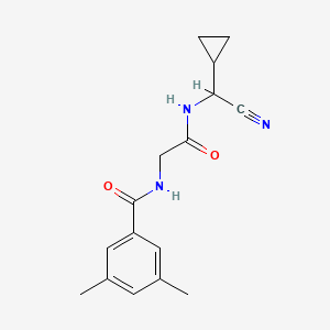 molecular formula C16H19N3O2 B2942262 N-[2-[[Cyano(cyclopropyl)methyl]amino]-2-oxoethyl]-3,5-dimethylbenzamide CAS No. 1645386-41-9