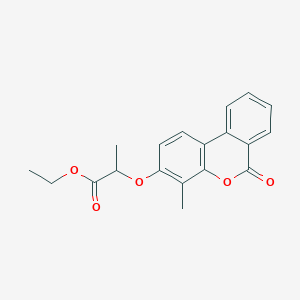 molecular formula C19H18O5 B2942264 ethyl 2-[(4-methyl-6-oxo-6H-benzo[c]chromen-3-yl)oxy]propanoate CAS No. 307551-47-9