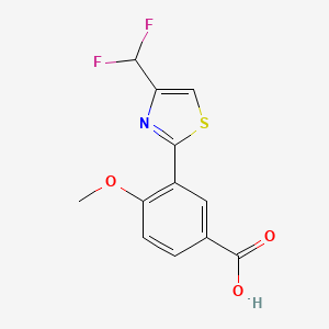 B2942291 3-[4-(Difluoromethyl)-1,3-thiazol-2-yl]-4-methoxybenzoic acid CAS No. 2248284-54-8