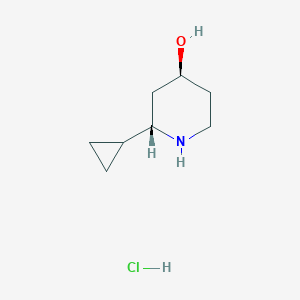 molecular formula C8H16ClNO B2942300 rac-(2S,4S)-2-Cyclopropyl-4-piperidinol hydrochloride CAS No. 1909288-12-5
