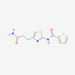 molecular formula C12H13N3O2S2 B2942325 N-(4-(3-(methylamino)-3-oxopropyl)thiazol-2-yl)thiophene-2-carboxamide CAS No. 1021218-88-1