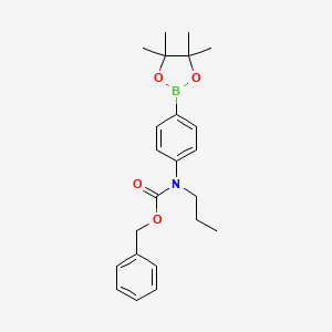 molecular formula C23H30BNO4 B2942328 Benzyl propyl(4-(4,4,5,5-tetramethyl-1,3,2-dioxaborolan-2-yl)phenyl)carbamate CAS No. 2096332-60-2