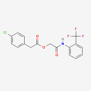 [2-Oxo-2-[2-(trifluoromethyl)anilino]ethyl] 2-(4-chlorophenyl)acetate
