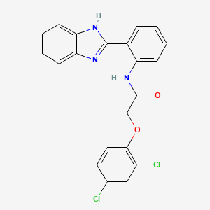 molecular formula C21H15Cl2N3O2 B2942343 N-(2-(1H-benzo[d]imidazol-2-yl)phenyl)-2-(2,4-dichlorophenoxy)acetamide CAS No. 393837-38-2