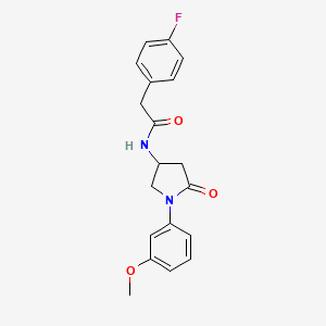 2-(4-fluorophenyl)-N-(1-(3-methoxyphenyl)-5-oxopyrrolidin-3-yl)acetamide
