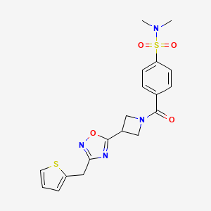 N,N-dimethyl-4-(3-(3-(thiophen-2-ylmethyl)-1,2,4-oxadiazol-5-yl)azetidine-1-carbonyl)benzenesulfonamide