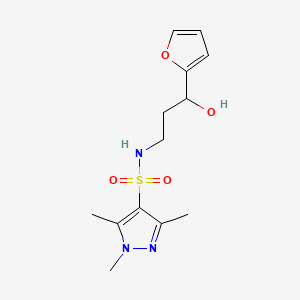 N-(3-(furan-2-yl)-3-hydroxypropyl)-1,3,5-trimethyl-1H-pyrazole-4-sulfonamide
