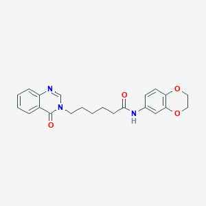 molecular formula C22H23N3O4 B2942392 N-(2,3-dihydro-1,4-benzodioxin-6-yl)-6-(4-oxo-3,4-dihydroquinazolin-3-yl)hexanamide CAS No. 880810-29-7