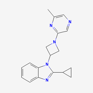 molecular formula C18H19N5 B2942427 2-cyclopropyl-1-[1-(6-methylpyrazin-2-yl)azetidin-3-yl]-1H-1,3-benzodiazole CAS No. 2380079-62-7