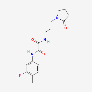 molecular formula C16H20FN3O3 B2942444 N1-(3-fluoro-4-methylphenyl)-N2-(3-(2-oxopyrrolidin-1-yl)propyl)oxalamide CAS No. 899956-53-7
