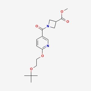 molecular formula C17H24N2O5 B2942462 Methyl 1-(6-(2-(tert-butoxy)ethoxy)nicotinoyl)azetidine-3-carboxylate CAS No. 2034363-57-8