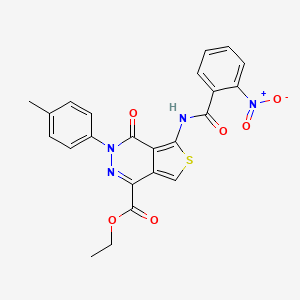 molecular formula C23H18N4O6S B2942464 ethyl 3-(4-methylphenyl)-5-(2-nitrobenzamido)-4-oxo-3H,4H-thieno[3,4-d]pyridazine-1-carboxylate CAS No. 851948-38-4