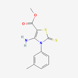 molecular formula C12H12N2O2S2 B2942465 Methyl 4-amino-2-thioxo-3-(m-tolyl)-2,3-dihydrothiazole-5-carboxylate CAS No. 689771-76-4