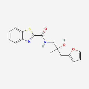 molecular formula C16H16N2O3S B2942475 N-[3-(furan-2-yl)-2-hydroxy-2-methylpropyl]-1,3-benzothiazole-2-carboxamide CAS No. 1795190-58-7
