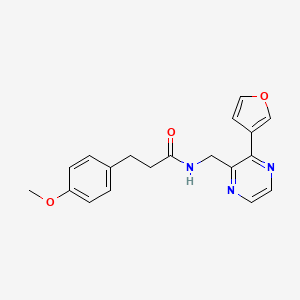 molecular formula C19H19N3O3 B2942485 N-((3-(furan-3-yl)pyrazin-2-yl)methyl)-3-(4-methoxyphenyl)propanamide CAS No. 2034315-66-5