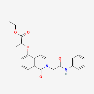 molecular formula C22H22N2O5 B2942497 ethyl 2-({1-oxo-2-[(phenylcarbamoyl)methyl]-1,2-dihydroisoquinolin-5-yl}oxy)propanoate CAS No. 868224-35-5