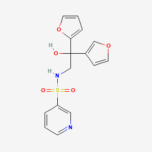 molecular formula C15H14N2O5S B2942546 N-[2-(furan-2-yl)-2-(furan-3-yl)-2-hydroxyethyl]pyridine-3-sulfonamide CAS No. 2097882-92-1