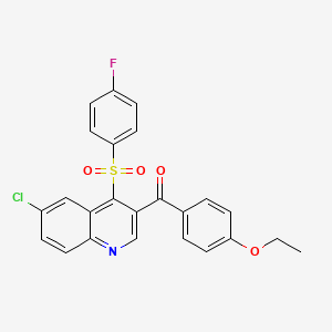 molecular formula C24H17ClFNO4S B2942553 6-CHLORO-3-(4-ETHOXYBENZOYL)-4-(4-FLUOROBENZENESULFONYL)QUINOLINE CAS No. 872200-33-4
