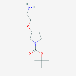 molecular formula C11H22N2O3 B2942576 Tert-butyl 3-(2-aminoethoxy)pyrrolidine-1-carboxylate CAS No. 1353966-09-2