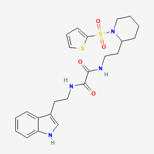 molecular formula C23H28N4O4S2 B2942580 N1-(2-(1H-indol-3-yl)ethyl)-N2-(2-(1-(thiophen-2-ylsulfonyl)piperidin-2-yl)ethyl)oxalamide CAS No. 898368-88-2