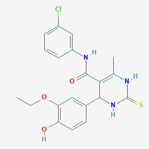 B2942586 N-(3-chlorophenyl)-4-(3-ethoxy-4-hydroxyphenyl)-6-methyl-2-thioxo-1,2,3,4-tetrahydropyrimidine-5-carboxamide CAS No. 941948-22-7