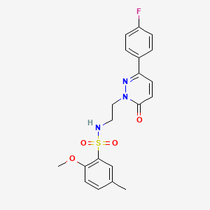 molecular formula C20H20FN3O4S B2942601 N-(2-(3-(4-fluorophenyl)-6-oxopyridazin-1(6H)-yl)ethyl)-2-methoxy-5-methylbenzenesulfonamide CAS No. 921832-04-4