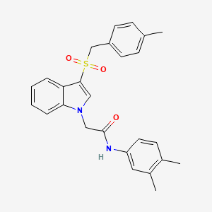 molecular formula C26H26N2O3S B2942632 N-(3,4-dimethylphenyl)-2-{3-[(4-methylphenyl)methanesulfonyl]-1H-indol-1-yl}acetamide CAS No. 878062-92-1