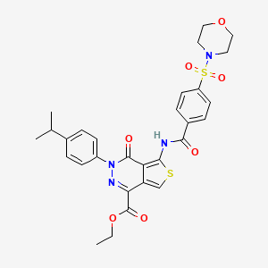 molecular formula C29H30N4O7S2 B2942652 Ethyl 3-(4-isopropylphenyl)-5-(4-(morpholinosulfonyl)benzamido)-4-oxo-3,4-dihydrothieno[3,4-d]pyridazine-1-carboxylate CAS No. 887224-59-1