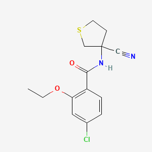 molecular formula C14H15ClN2O2S B2942695 4-chloro-N-(3-cyanothiolan-3-yl)-2-ethoxybenzamide CAS No. 1797866-12-6