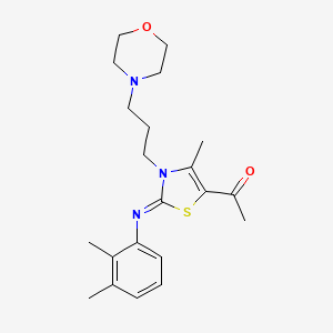 molecular formula C21H29N3O2S B2942699 1-[(2Z)-2-[(2,3-dimethylphenyl)imino]-4-methyl-3-[3-(morpholin-4-yl)propyl]-2,3-dihydro-1,3-thiazol-5-yl]ethan-1-one CAS No. 898622-87-2