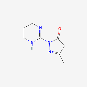 molecular formula C8H12N4O B2942700 3-methyl-1-(1,4,5,6-tetrahydropyrimidin-2-yl)-4,5-dihydro-1H-pyrazol-5-one CAS No. 338402-58-7