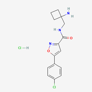 N-[(1-Aminocyclobutyl)methyl]-5-(4-chlorophenyl)-1,2-oxazole-3-carboxamide;hydrochloride
