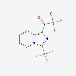 B2942755 2,2,2-Trifluoro-1-[3-(trifluoromethyl)imidazo[1,5-a]pyridin-1-yl]ethan-1-one CAS No. 1797079-01-6