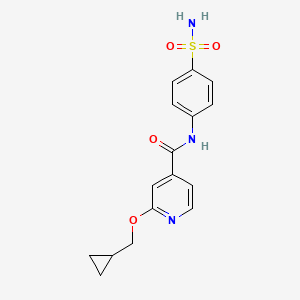 molecular formula C16H17N3O4S B2942778 2-(cyclopropylmethoxy)-N-(4-sulfamoylphenyl)pyridine-4-carboxamide CAS No. 2034618-51-2