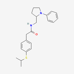 B2942781 2-(4-(isopropylthio)phenyl)-N-((1-phenylpyrrolidin-2-yl)methyl)acetamide CAS No. 1797140-89-6