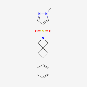 molecular formula C16H19N3O2S B2942787 2-[(1-methyl-1H-pyrazol-4-yl)sulfonyl]-6-phenyl-2-azaspiro[3.3]heptane CAS No. 2379972-55-9