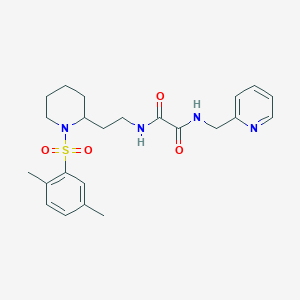 molecular formula C23H30N4O4S B2942799 N-{2-[1-(2,5-dimethylbenzenesulfonyl)piperidin-2-yl]ethyl}-N'-[(pyridin-2-yl)methyl]ethanediamide CAS No. 898426-59-0