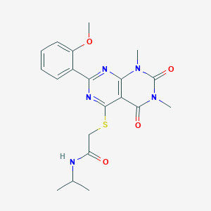 N-isopropyl-2-((2-(2-methoxyphenyl)-6,8-dimethyl-5,7-dioxo-5,6,7,8-tetrahydropyrimido[4,5-d]pyrimidin-4-yl)thio)acetamide