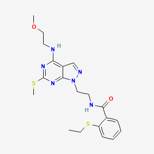 2-(ethylthio)-N-(2-(4-((2-methoxyethyl)amino)-6-(methylthio)-1H-pyrazolo[3,4-d]pyrimidin-1-yl)ethyl)benzamide