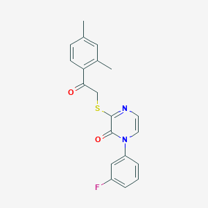 3-((2-(2,4-dimethylphenyl)-2-oxoethyl)thio)-1-(3-fluorophenyl)pyrazin-2(1H)-one