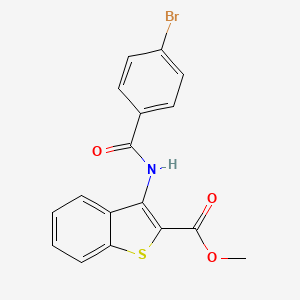 molecular formula C17H12BrNO3S B2942881 Methyl 3-(4-bromobenzamido)benzo[b]thiophene-2-carboxylate CAS No. 477490-08-7