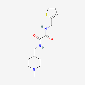 molecular formula C14H21N3O2S B2942883 N'-[(1-methylpiperidin-4-yl)methyl]-N-[(thiophen-2-yl)methyl]ethanediamide CAS No. 953175-63-8