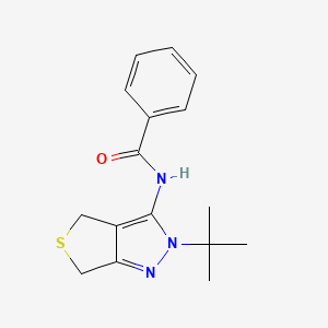 molecular formula C16H19N3OS B2942909 N-(2-tert-butyl-4,6-dihydrothieno[3,4-c]pyrazol-3-yl)benzamide 