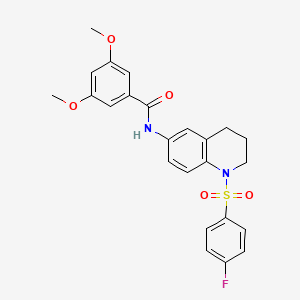 molecular formula C24H23FN2O5S B2942942 N-[1-(4-fluorobenzenesulfonyl)-1,2,3,4-tetrahydroquinolin-6-yl]-3,5-dimethoxybenzamide CAS No. 1005293-77-5