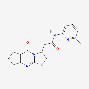 molecular formula C17H18N4O2S B2942944 N-(6-methylpyridin-2-yl)-2-(5-oxo-2,3,5,6,7,8-hexahydrocyclopenta[d]thiazolo[3,2-a]pyrimidin-3-yl)acetamide CAS No. 1208700-91-7