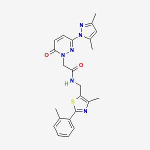 2-(3-(3,5-dimethyl-1H-pyrazol-1-yl)-6-oxopyridazin-1(6H)-yl)-N-((4-methyl-2-(o-tolyl)thiazol-5-yl)methyl)acetamide