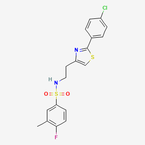 N-(2-(2-(4-chlorophenyl)thiazol-4-yl)ethyl)-4-fluoro-3-methylbenzenesulfonamide